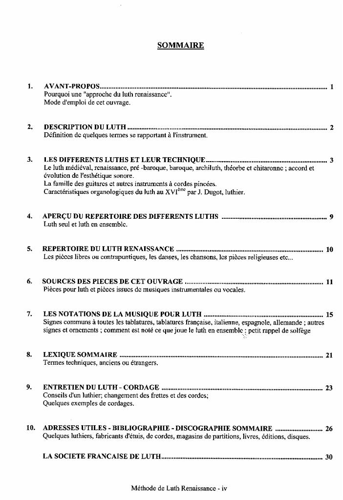 sommaire_methode_pb.jpg - Volume M-1 : Méthode de Luth Renaissance