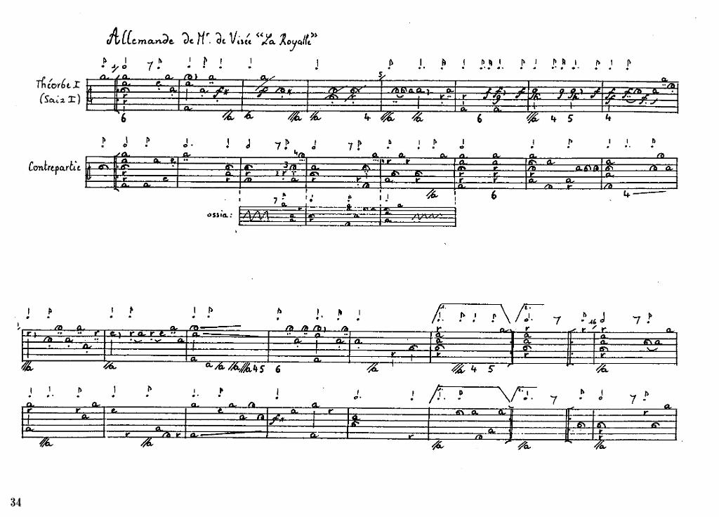 vol_17_bis.jpg - Volume 17 : Robert de Visée, suite en ré mineur extraite des pièces de théorbe et de luth mises en partition, dessus et basse