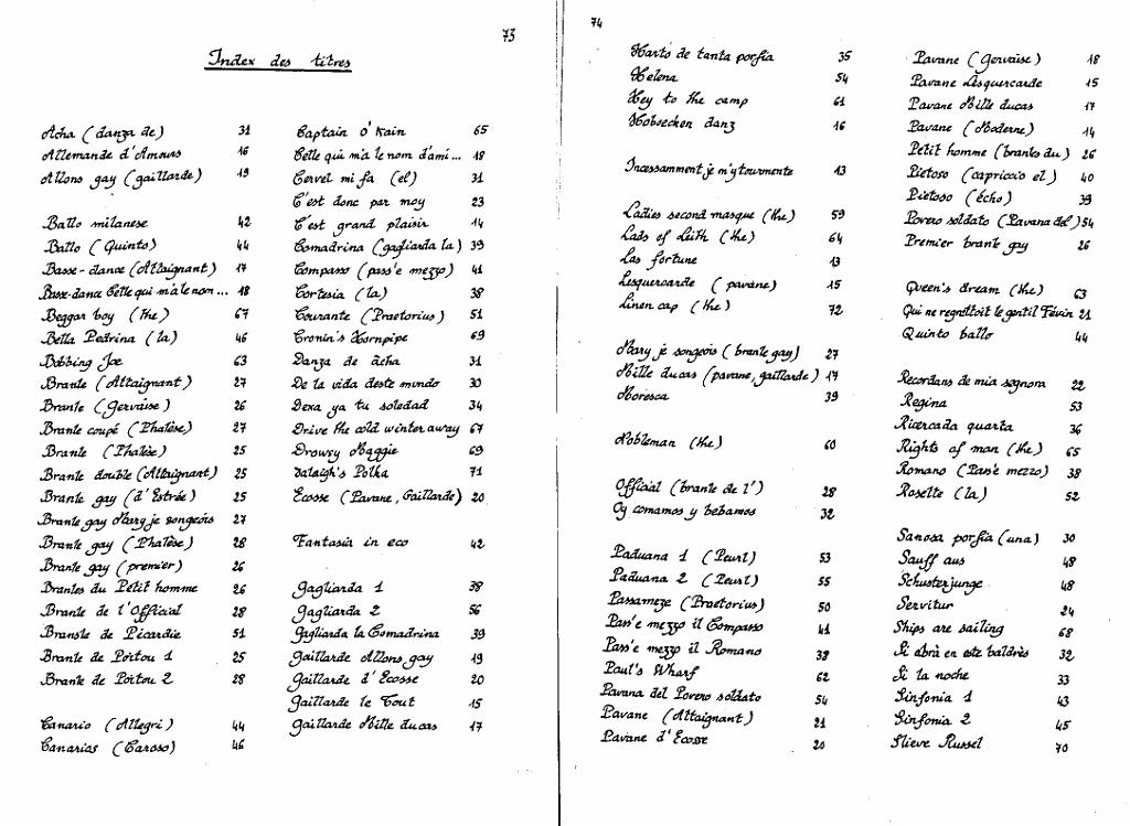 vol_28_index.jpg - Volume 28 : 100 pièces pour Luth Renaissance (Europe XVIe Siècle, Traditionnels Irlandais)