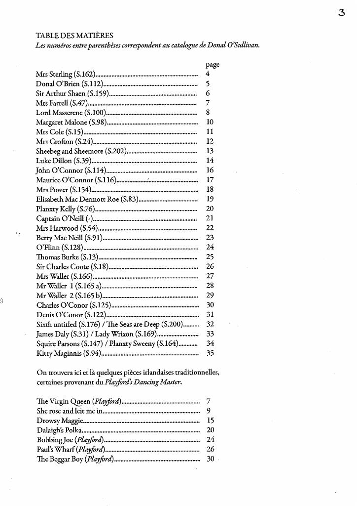 vol_41_index.JPG - Volume 41 : 30 pièces de Turlough O'Carolan (1670-1738)