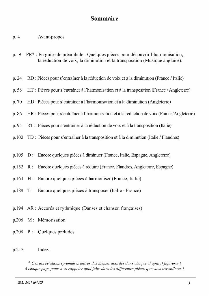 vol_60_sommaire - copie.jpg - Volume 60 : Le luthiste en ensemble Renaissance : Cours d’accompagnement 16e (Réduction de voix, diminutions, harmonisation, transposition, accords) par Pascale Boquet.